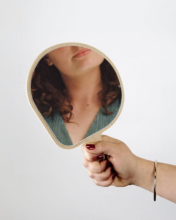 Vide-poche & Miroir à main Kagami en bois