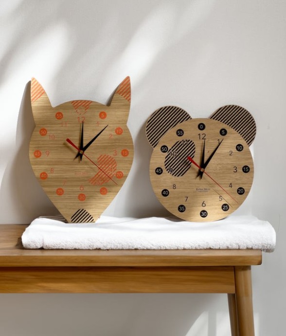 Horloge pédagogique en bois...