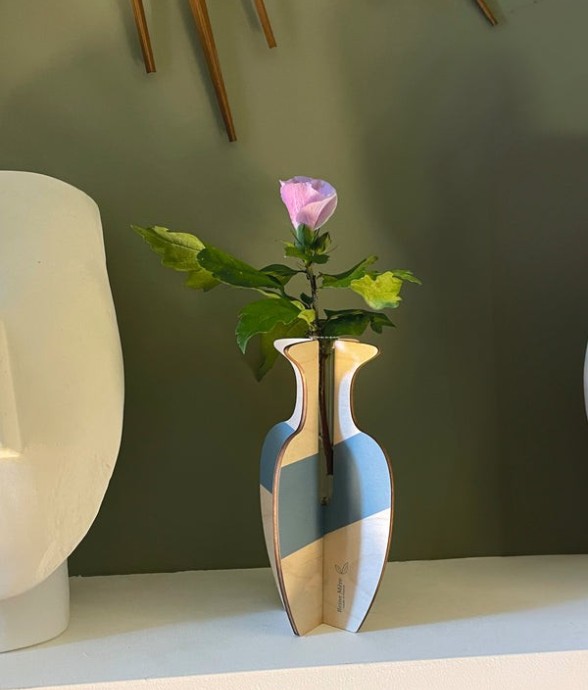 Vase Murano en bois à...
