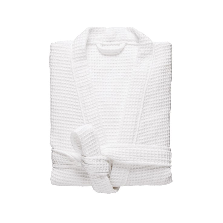 Peignoir femme col kimono Esprit nid d'abeille Coton Bio