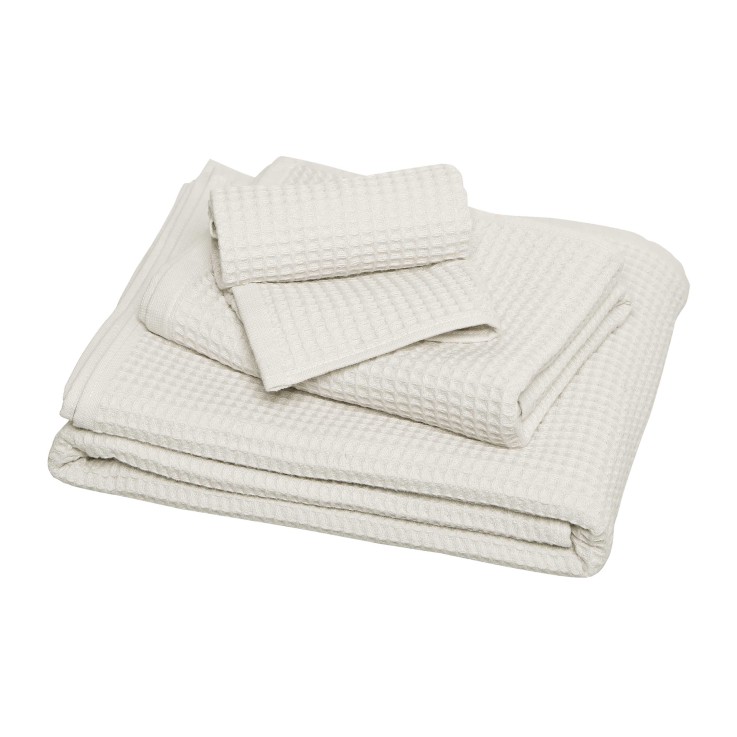 Lot de 3 serviettes de toilette Esprit nid d'abeille Coton Bio