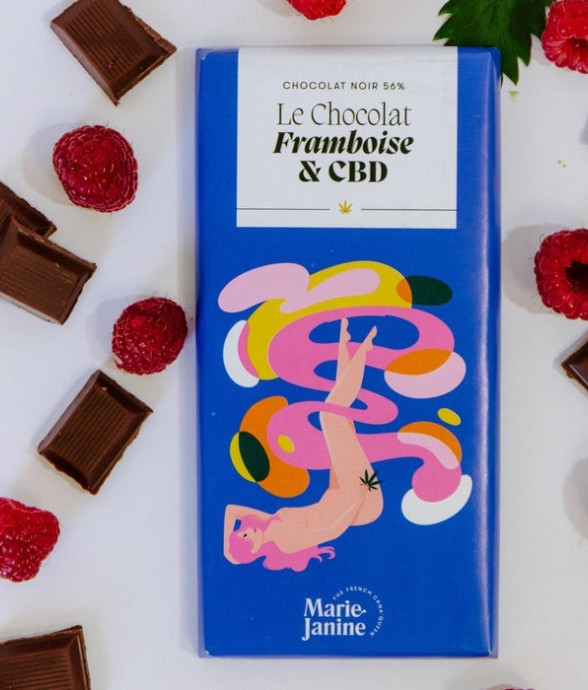 Chocolat noir framboise et CBD