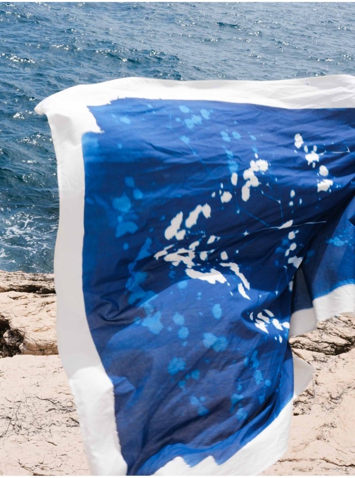 Paréo Cyanotype Coton Bio