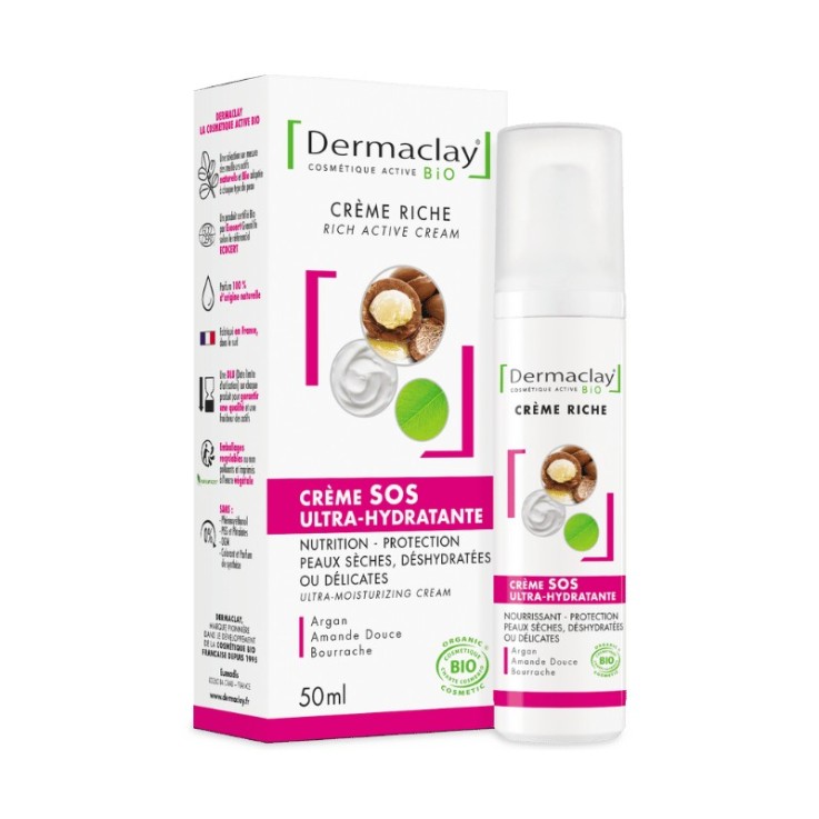 Crème Riche Sos Ultra Hydratante Visage (50ml) Bio