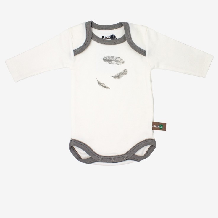 Body manches longues en Coton Bio à motifs plumes (lot de 3)