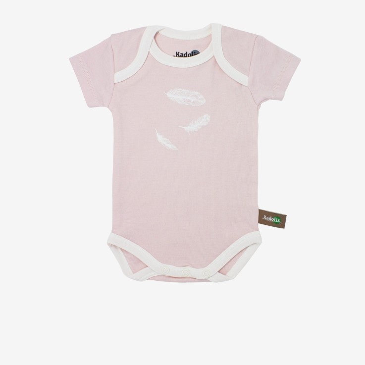 Body manches courtes en Coton Bio à motifs plumes (lot de 3)