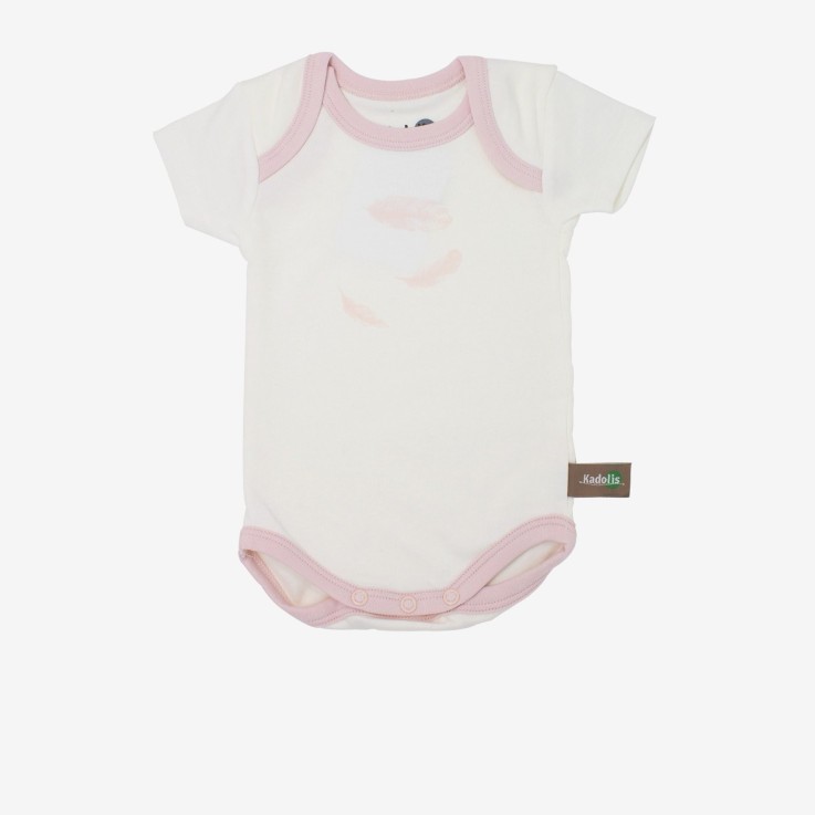 Body manches courtes en Coton Bio à motifs plumes (lot de 3)