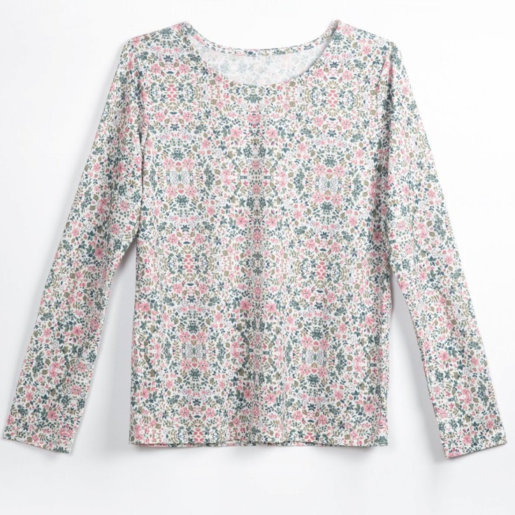 Haut de pyjama femme manches longues en Coton Bio et TENCEL™ Sonora