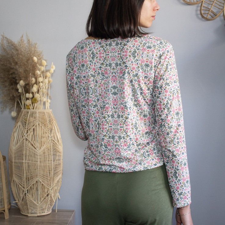 Haut de pyjama femme manches longues en Coton Bio et TENCEL™ Sonora