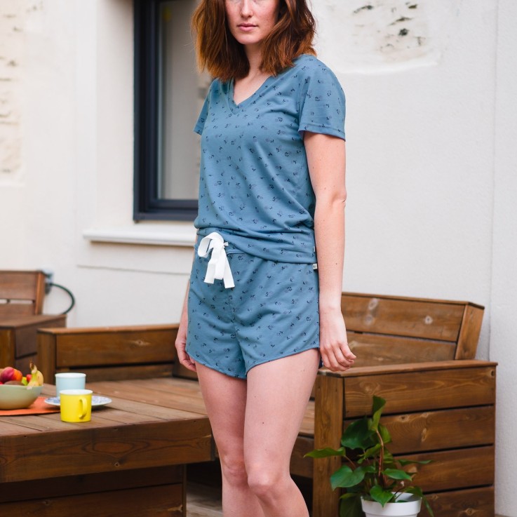 Haut de pyjama femme en Coton Bio et TENCEL™ Sonora