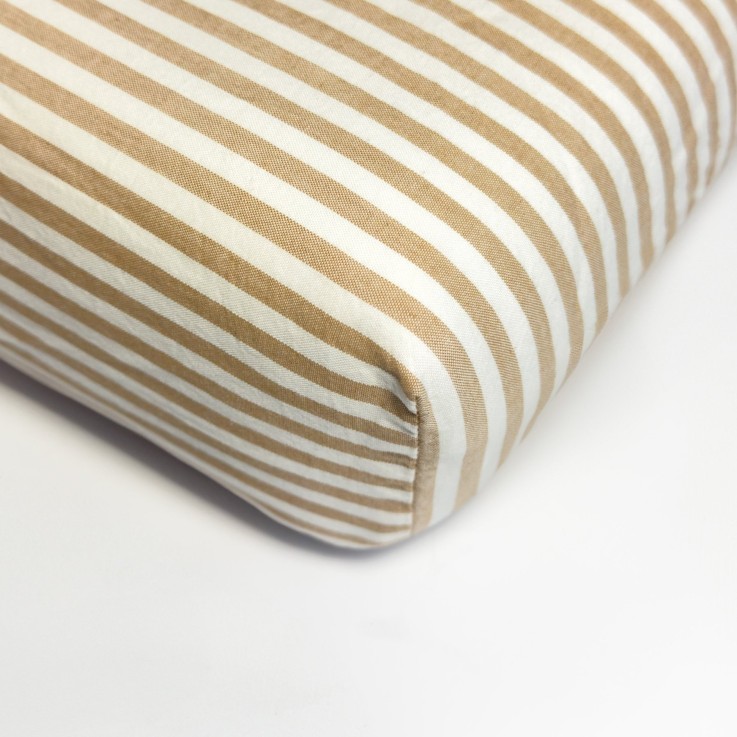 Drap housse Percale de Coton Bio rayé adulte