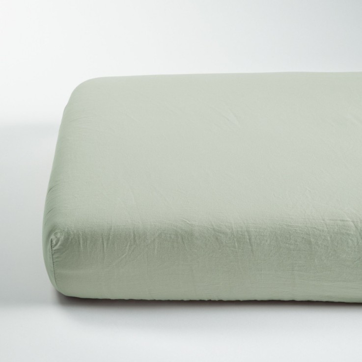 Drap housse Satin de Coton Bio lavé 1 personne