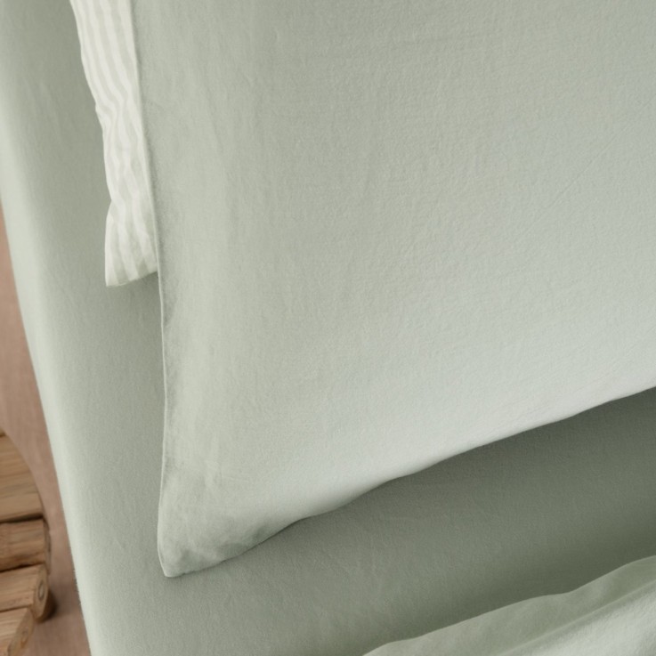 Drap housse Satin de Coton Bio lavé 1 personne