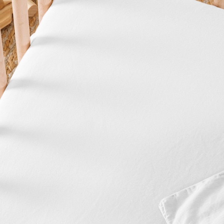 Drap housse bébé Satin de Coton Bio lavé