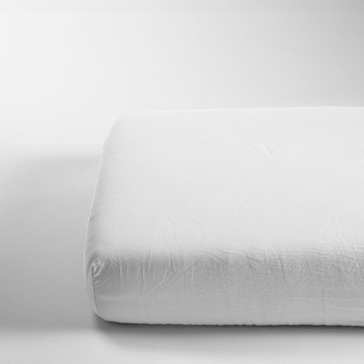Drap housse bébé Satin de Coton Bio lavé