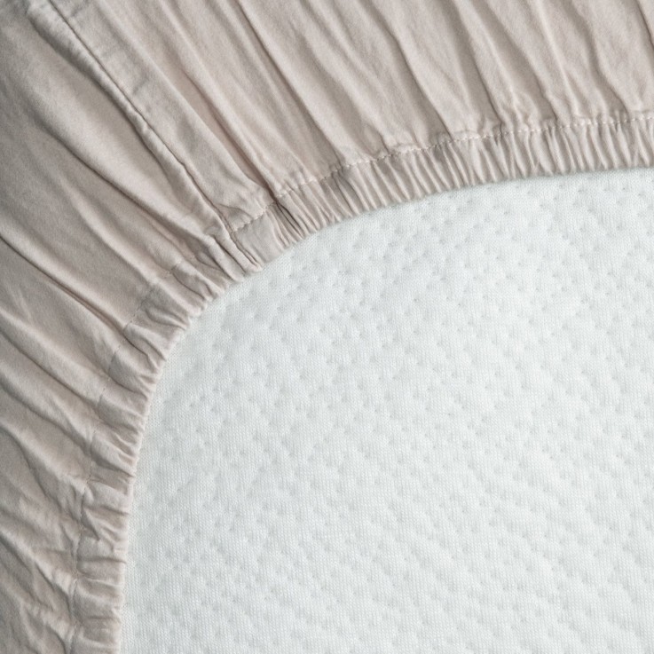 Drap housse Satin de Coton Bio lavé adulte