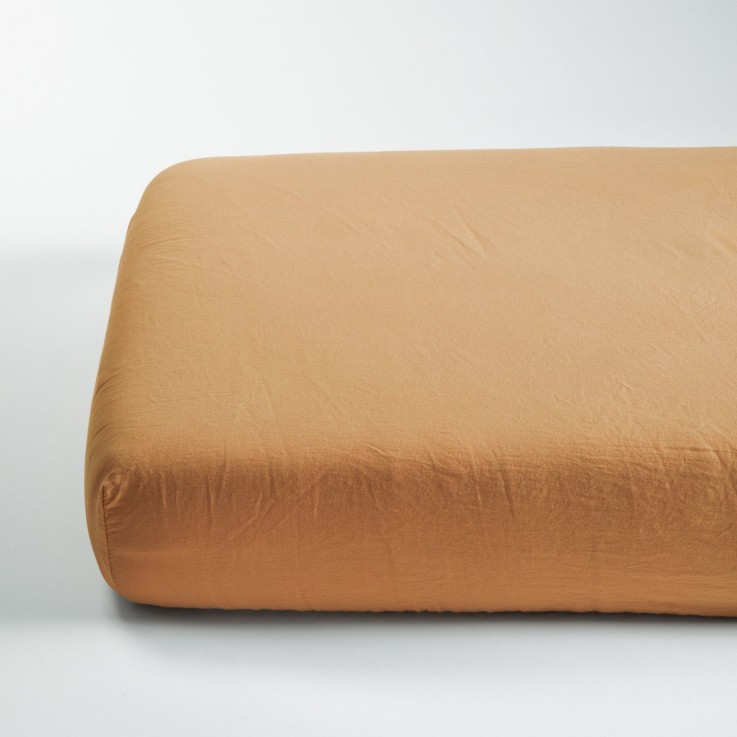 Drap housse Satin de Coton Bio lavé 1 personne