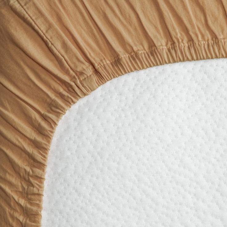 Drap housse Satin de Coton Bio lavé 1 personne