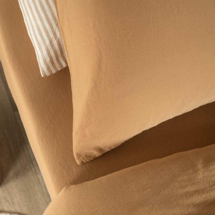 Drap housse Satin de Coton Bio lavé 1 personne