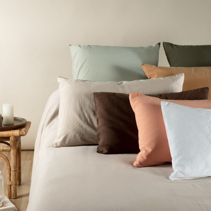 Drap housse Satin de Coton Bio lavé 1 personne