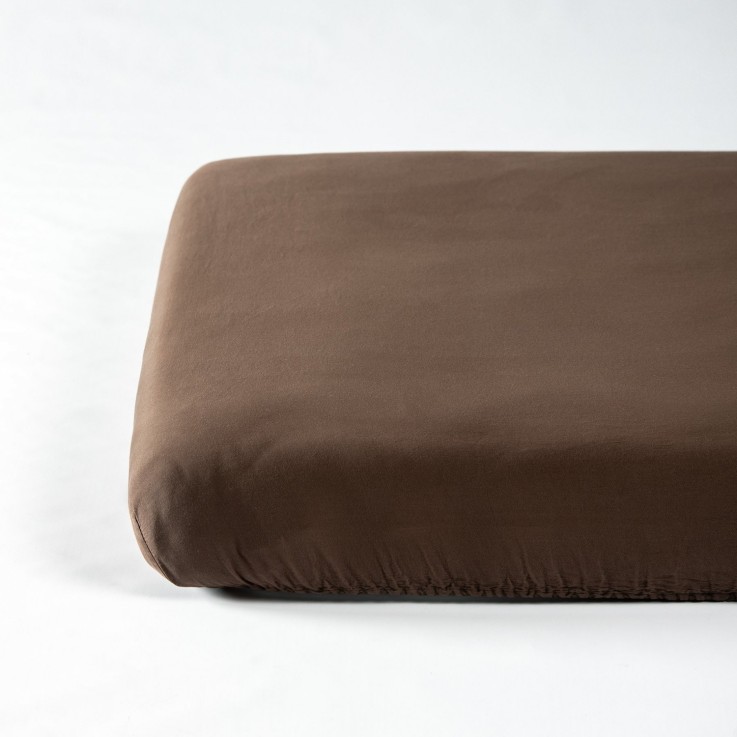 Drap housse bébé Satin de Coton Bio lavé