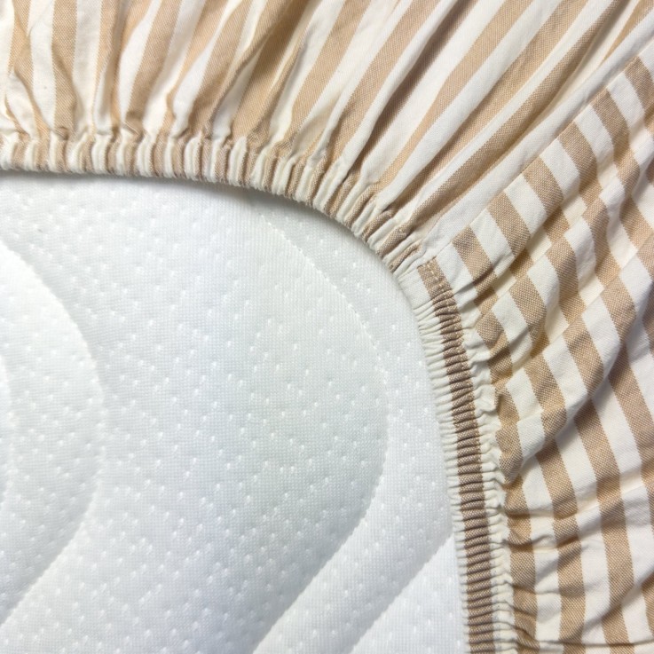 Drap housse bébé Percale de Coton Bio rayé