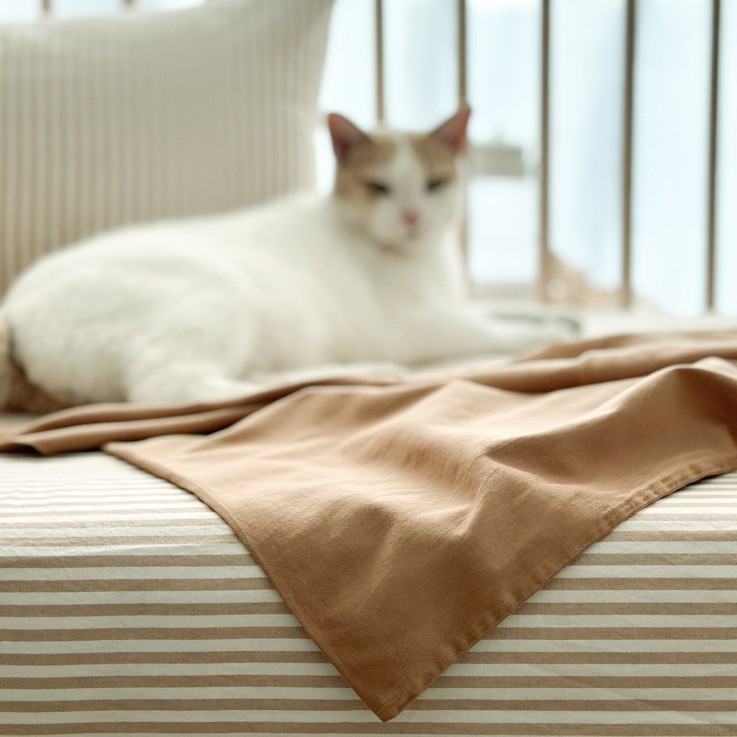 Drap housse bébé Percale de Coton Bio rayé