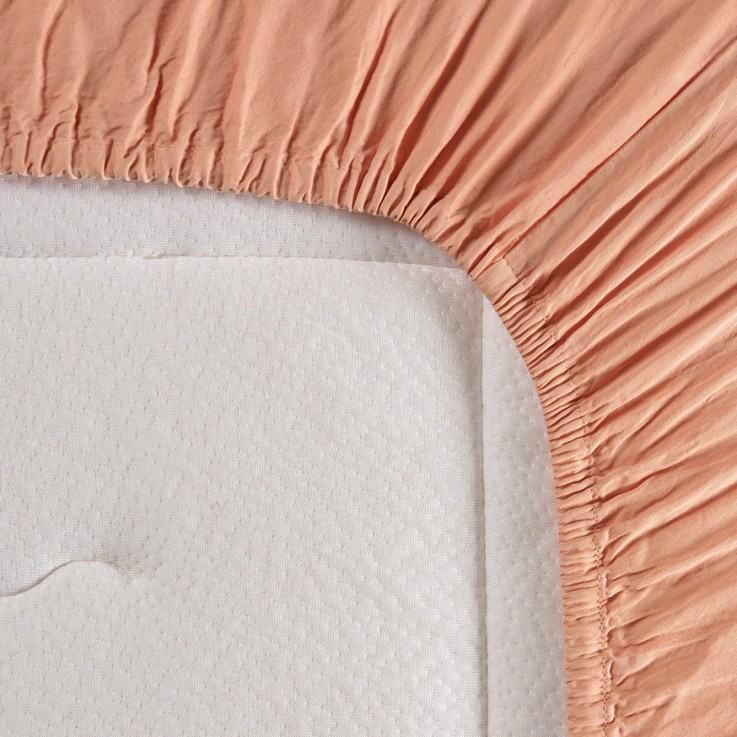 Drap housse Satin de Coton Bio lavé adulte