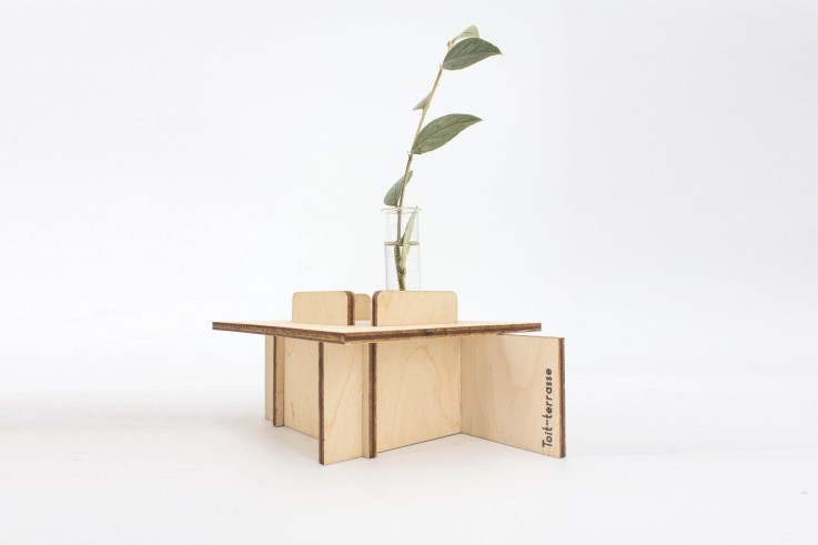 Vase en bois de bouleau à monter Toit-Terrasse