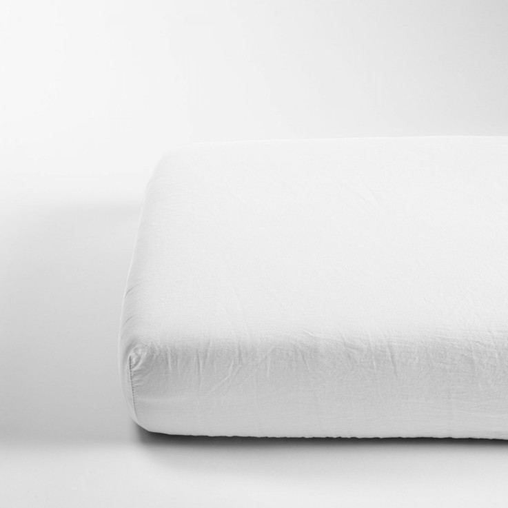 Drap housse Satin de Coton Bio lavé 1 personne