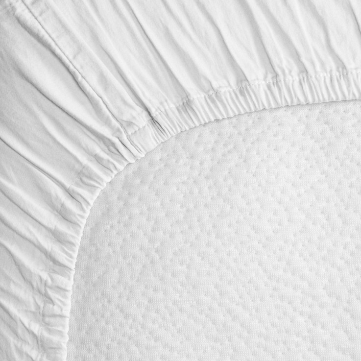 Drap housse Satin de Coton Bio lavé 1 personne