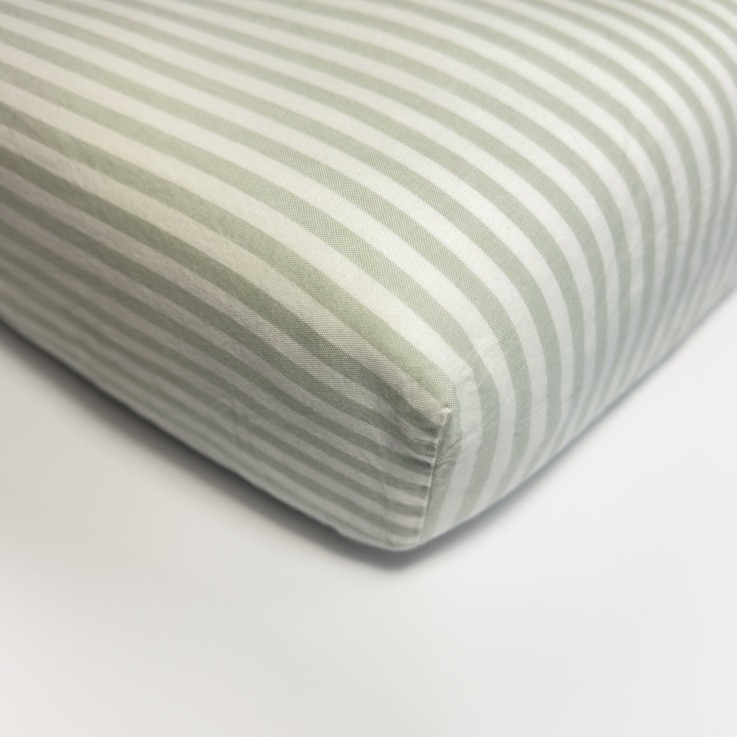 Drap housse Percale de Coton Bio rayé 1 personne