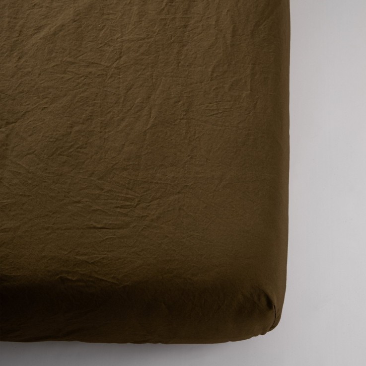 Drap housse en Percale de Coton Bio lavé Adulte