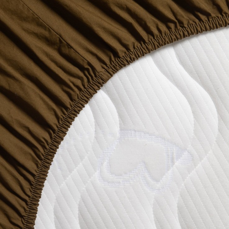 Drap housse en Percale de Coton Bio lavé Adulte
