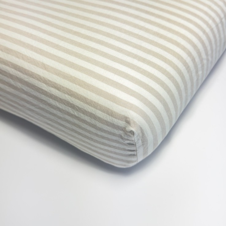 Drap housse Percale de Coton Bio rayé 1 personne