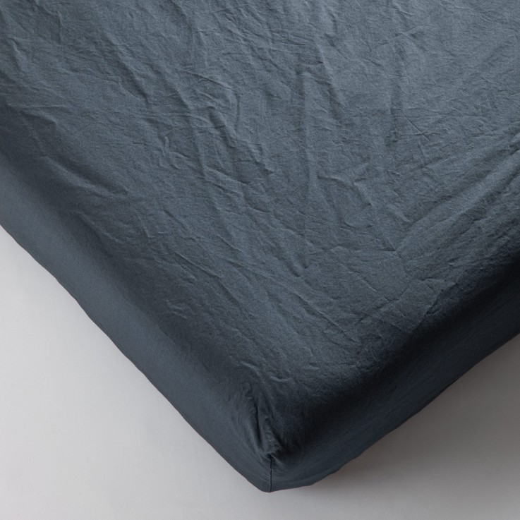 Drap-housse en Percale de Coton Bio lavé 1 personne
