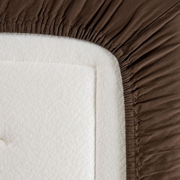 Drap housse Satin de Coton Bio lavé 1 personne