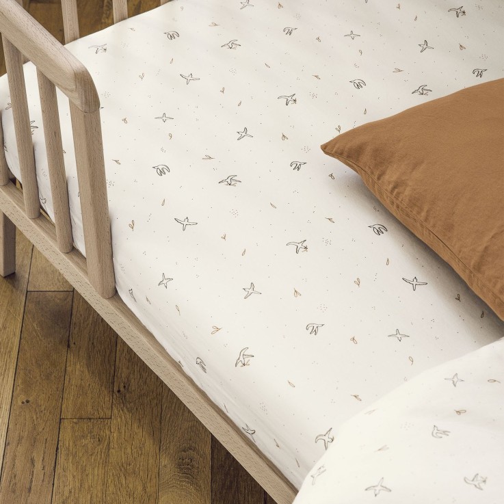 Drap housse Coton Bio pour Lit bébé L'envolée