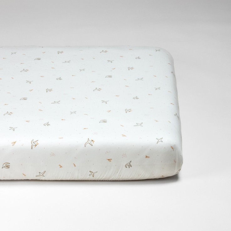 Drap housse Coton Bio pour Lit bébé L'envolée
