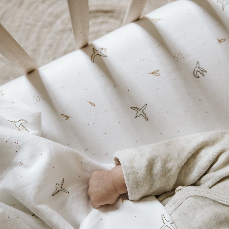 Drap housse Coton Bio pour Lit bébé L'envolée