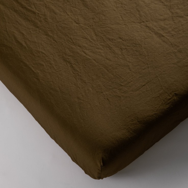 Drap-housse en Percale de Coton Bio lavé 1 personne