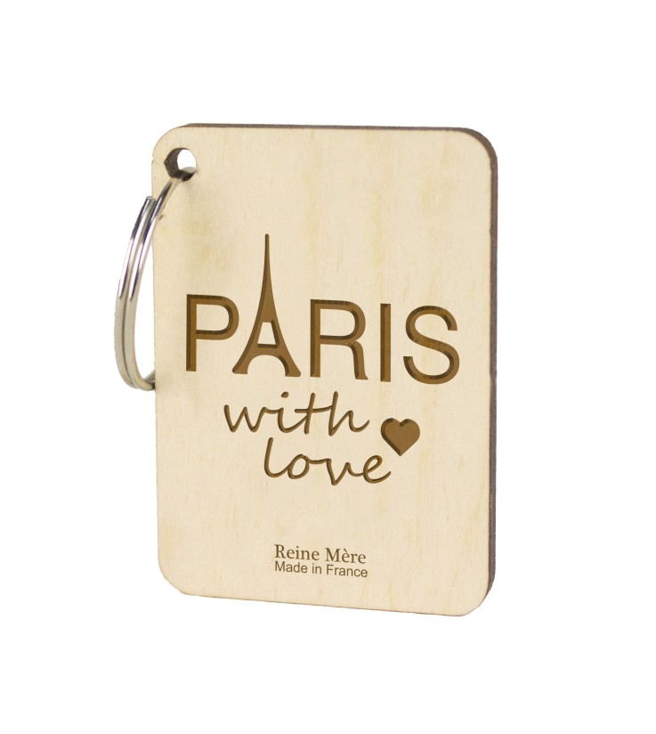 Porte-clés Paris with Love en bois