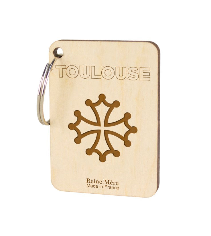 Porte-clés Briques de Toulouse en bois