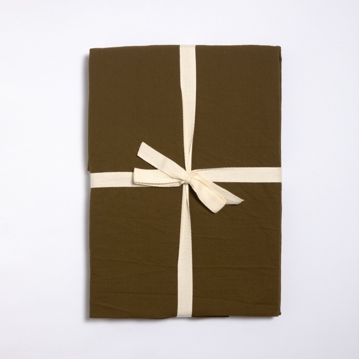 Drap plat 1 personne en Percale de Coton Bio lavé