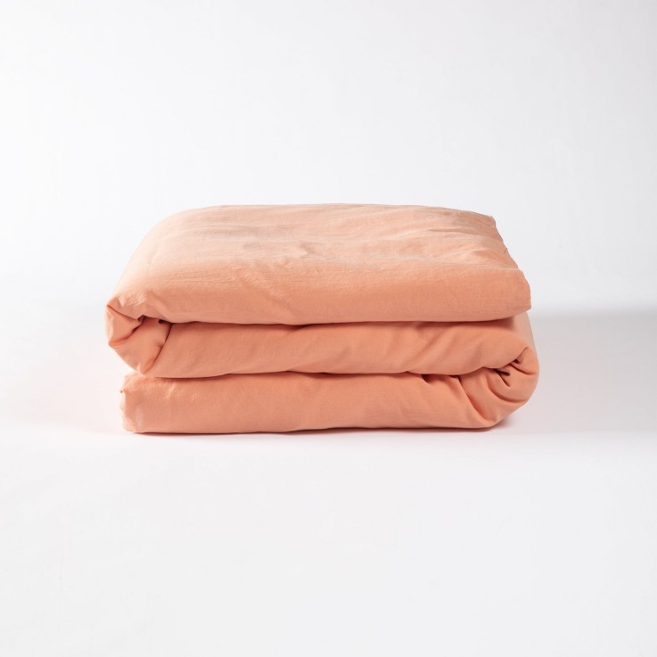 Housse de Couette Adulte Satin de Coton Bio lavé