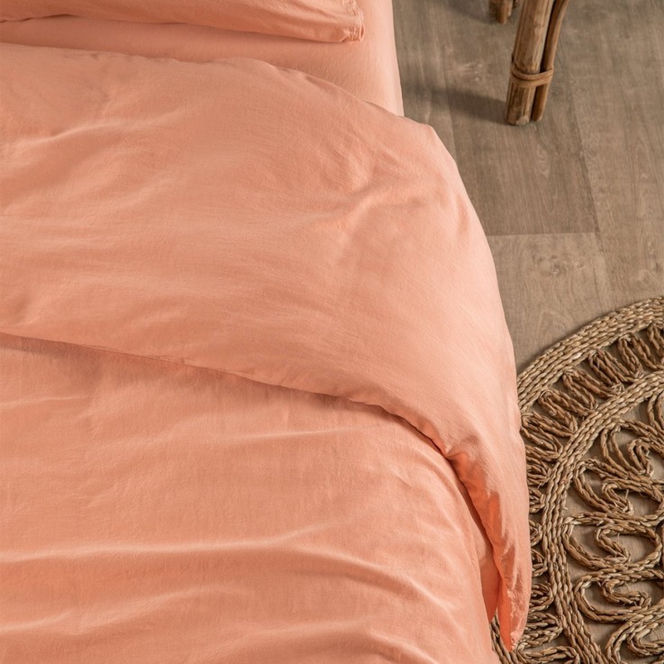 Housse de Couette Adulte Satin de Coton Bio lavé