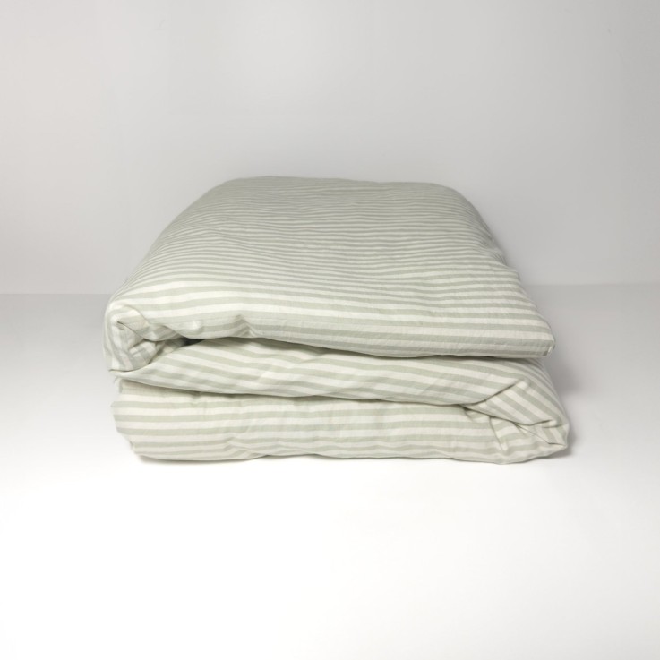 Housse de couette Percale de Coton Bio rayé 1 personne