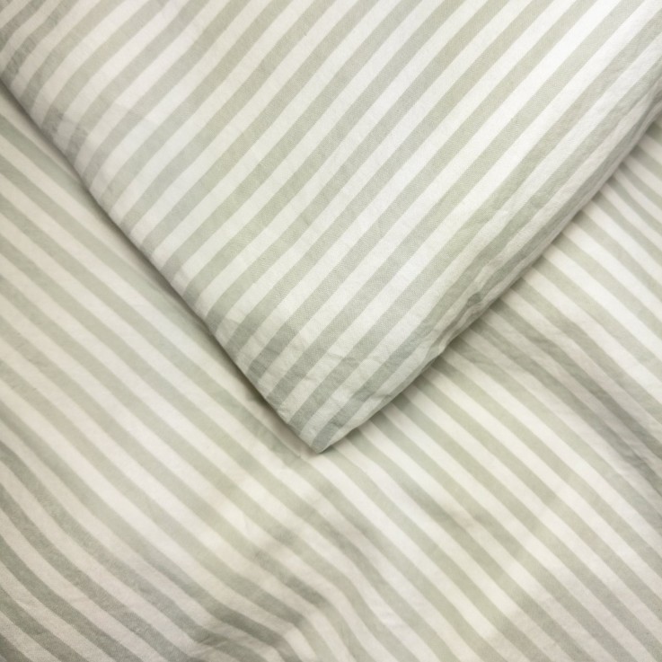 Housse de couette Percale de Coton Bio rayé 1 personne