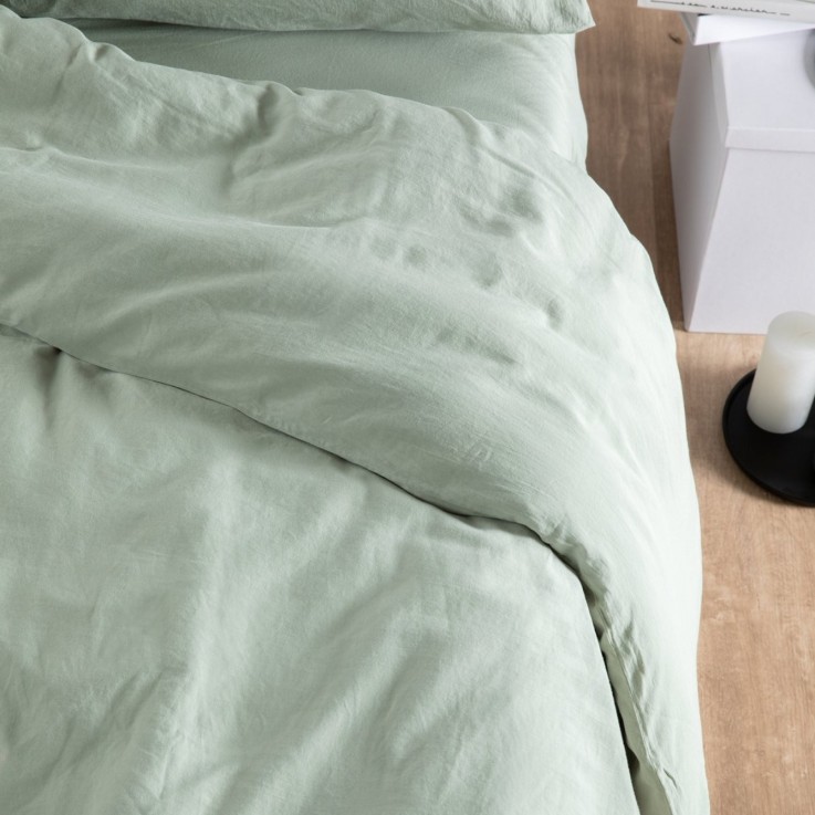 Housse de Couette Adulte Satin de Coton Bio lavé