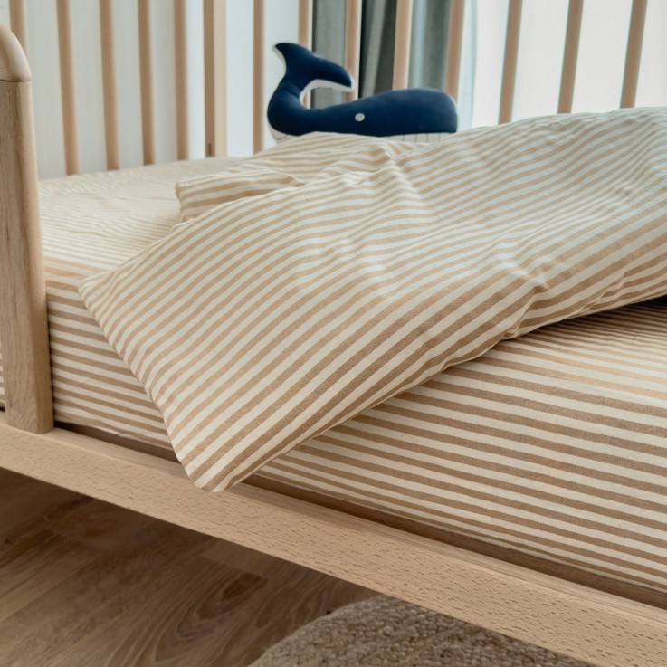 Housse de couette Percale de Coton Bio bébé rayé